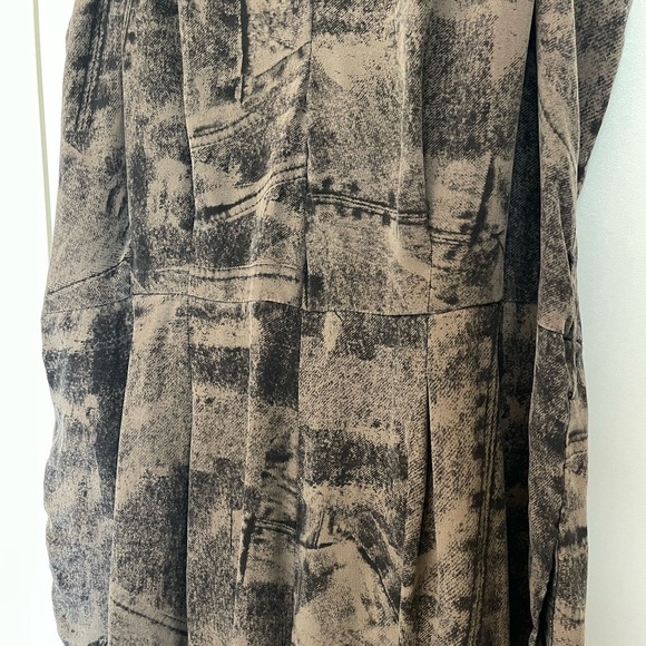 Vena Cava Silk Black and Brown Jumpsuit Denim Like Pattern - Picture 3 of 9